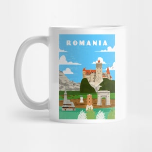 Romania. Retro travel minimalist poster Mug